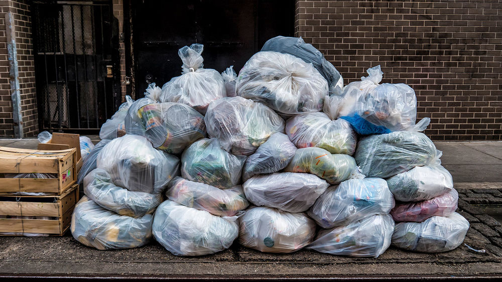 Web2 Clear Trash Bag Pile