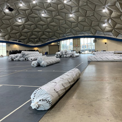 The 40 rolls of carpet were stored in Stepan Center.
