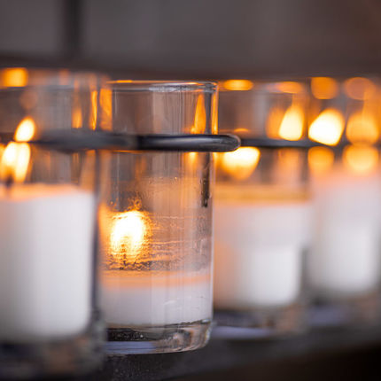 Grotto candles form the number 