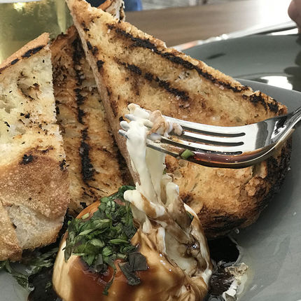 Bullata cheese served with toasted garlic sourdough bread is the perfect opener for dinner.