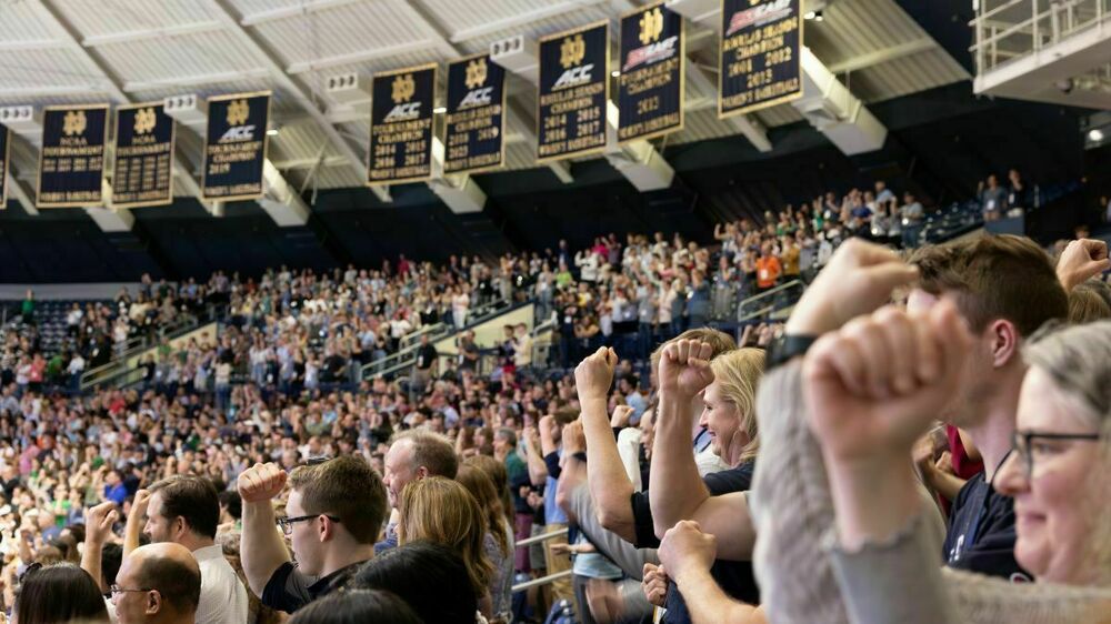 The University Welcome was held at Purcell Pavilion to welcome students and families to the Notre Dame family.