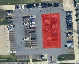 he Bookstore North Lot—the staging area (shown in red) will close at 5:00 p.m. Tuesday, August 20.